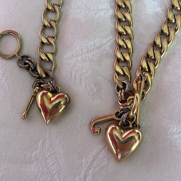 JUICY COUTURE Gold Heart Charm Necklace & Bracelet - Picture 8 of 8